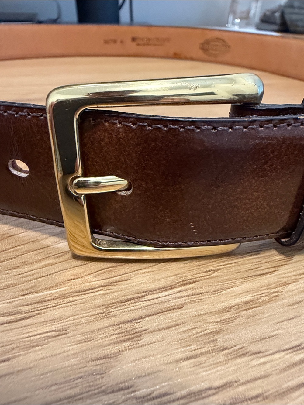 Bench Craft Canada men's embossed leather brown belt size 36